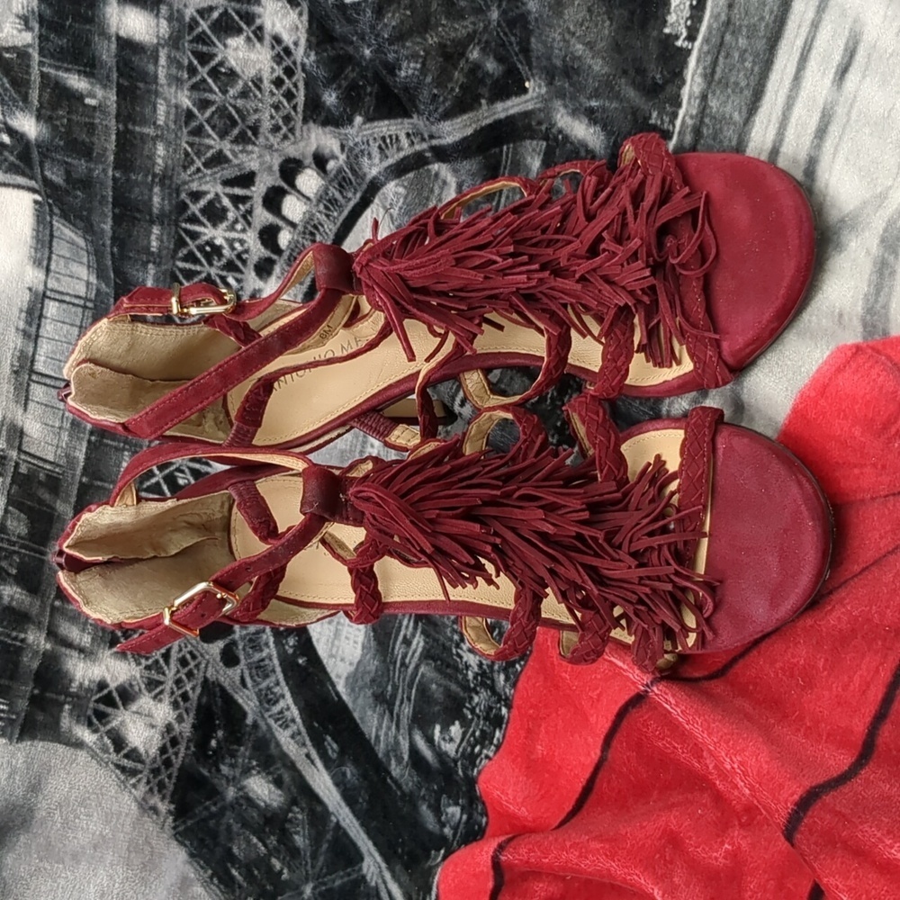 Antonio Melani leather fringe shoes